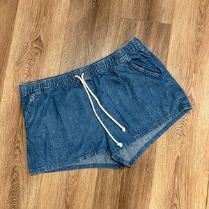 Aerie Drawstring Blue Jean Shorts XL